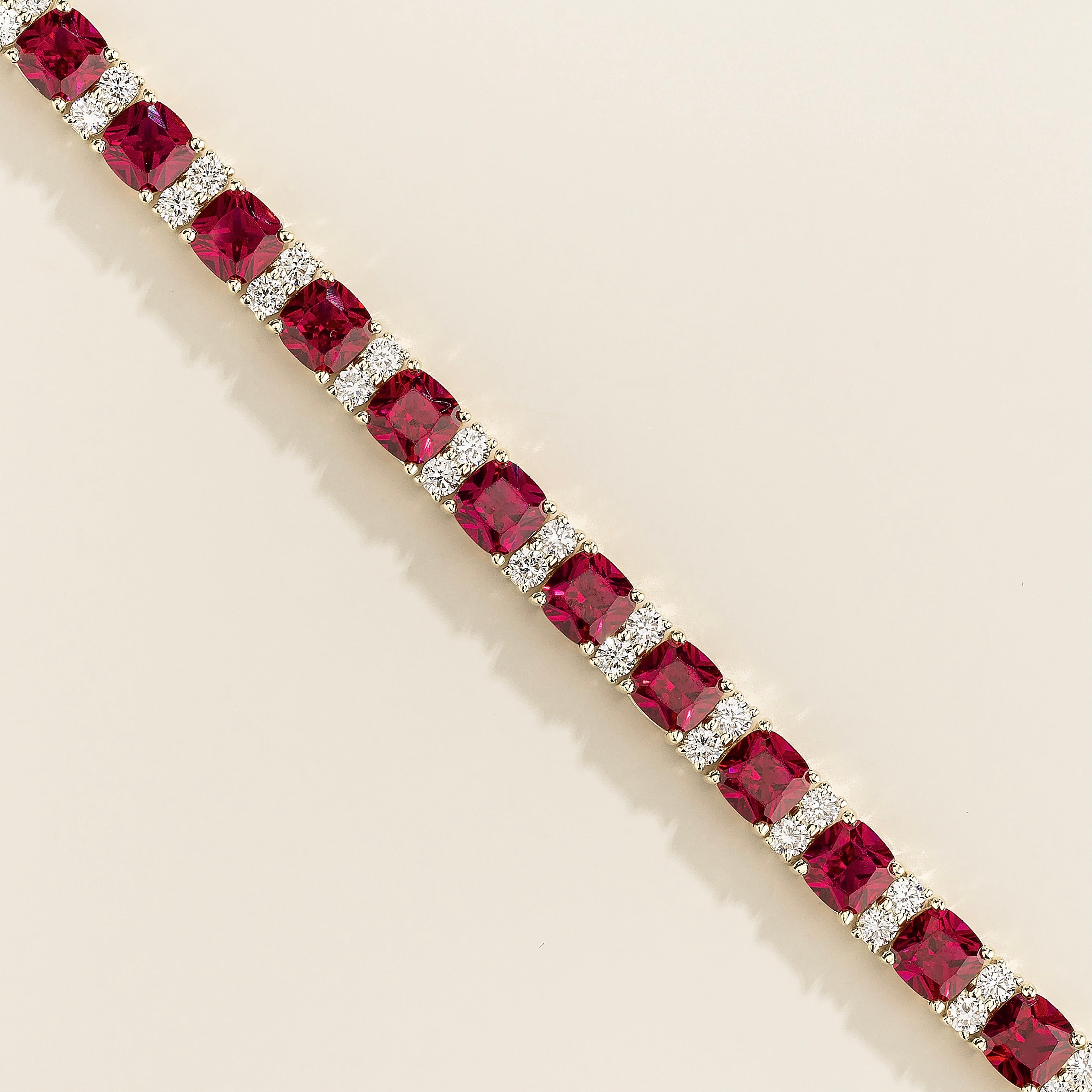 Elegant Ruby and Lab Grown Diamond White Gold Bracelet – Juvetti London Jewelry