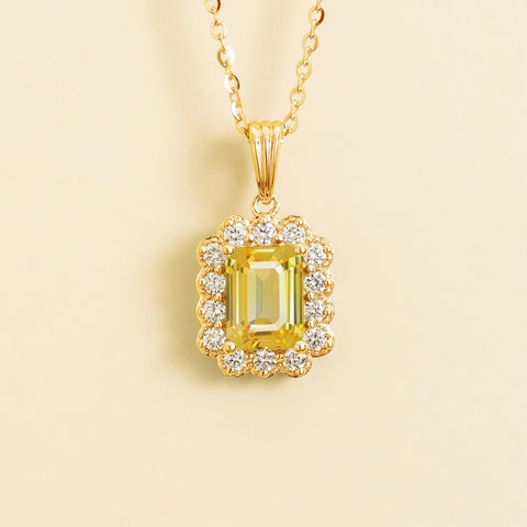 Verda Gold Necklace In Yellow Sapphire and Diamonds Verda Gold Necklace In Yellow Sapphire and Diamonds
