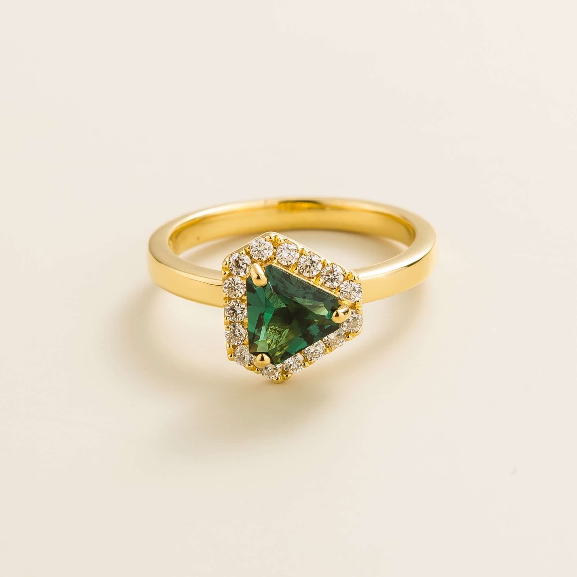 Diana Gold Ring Emerald and Diamond Online Bespoke Jewellery