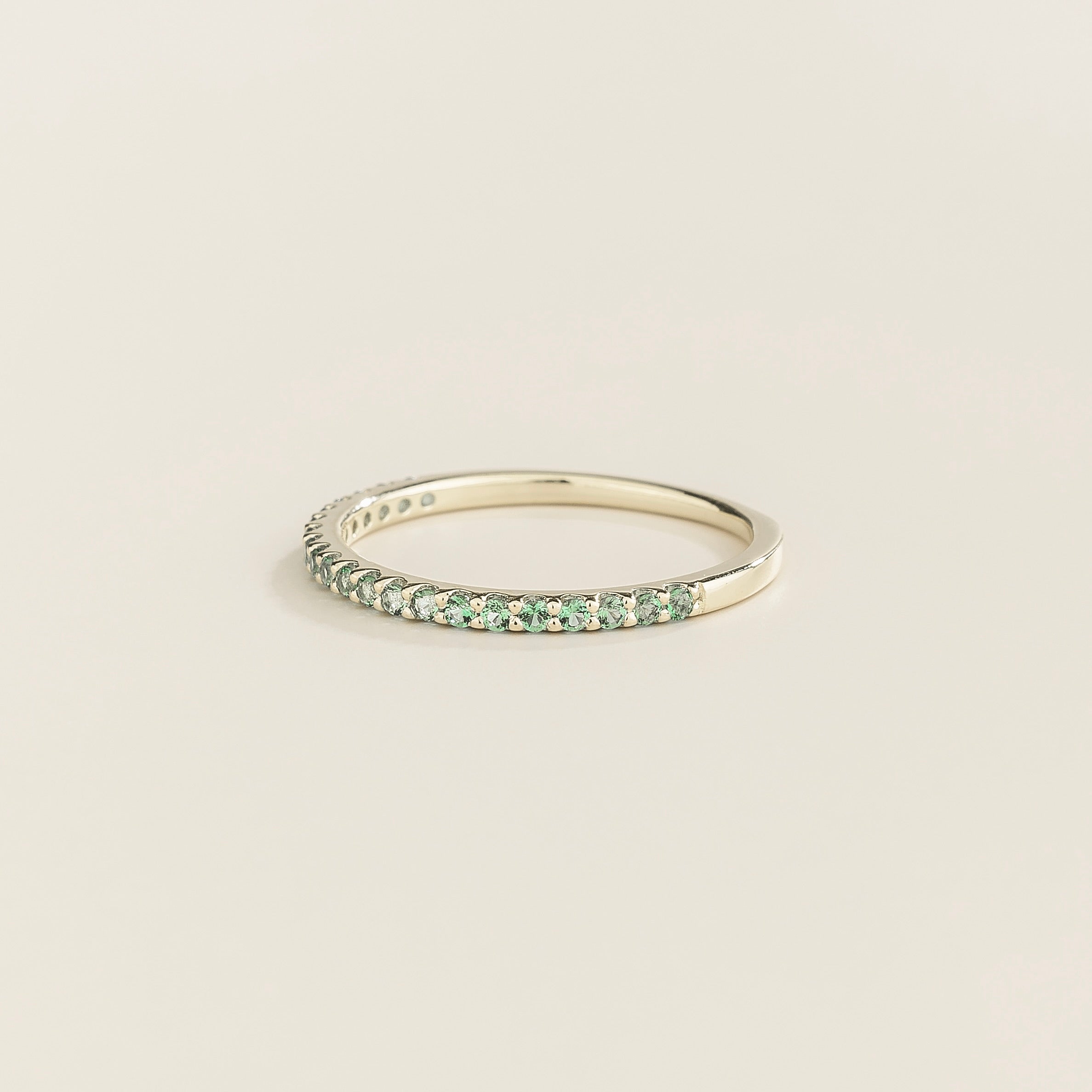 Ciclo Emerald Half Eternity Band in White Gold