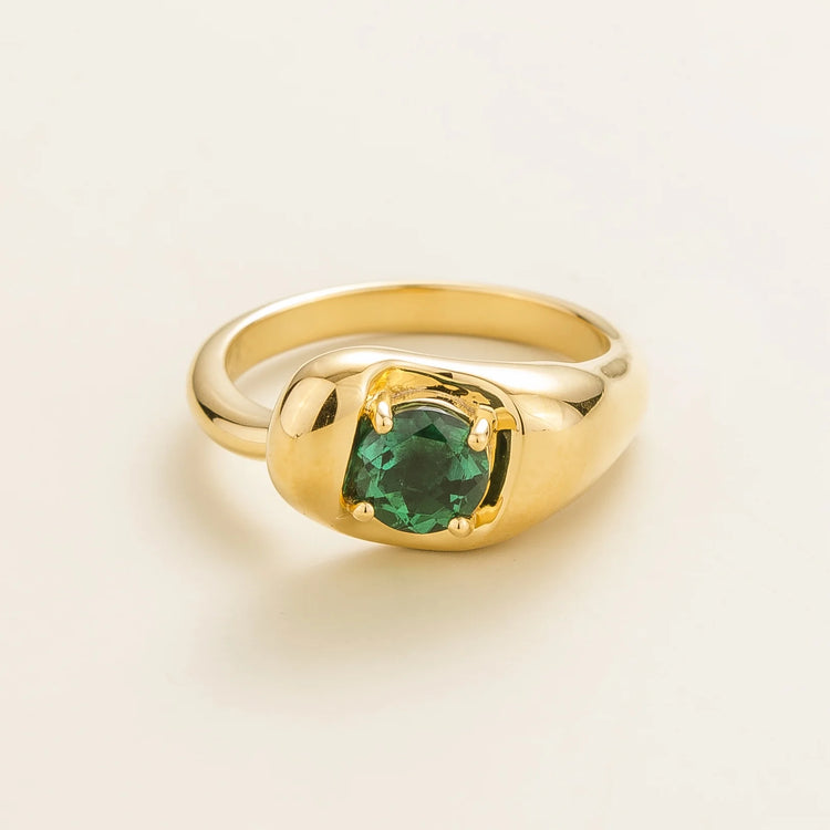 Fava Gold Ring Set With Emerald By Juvetti Online Jewellery London