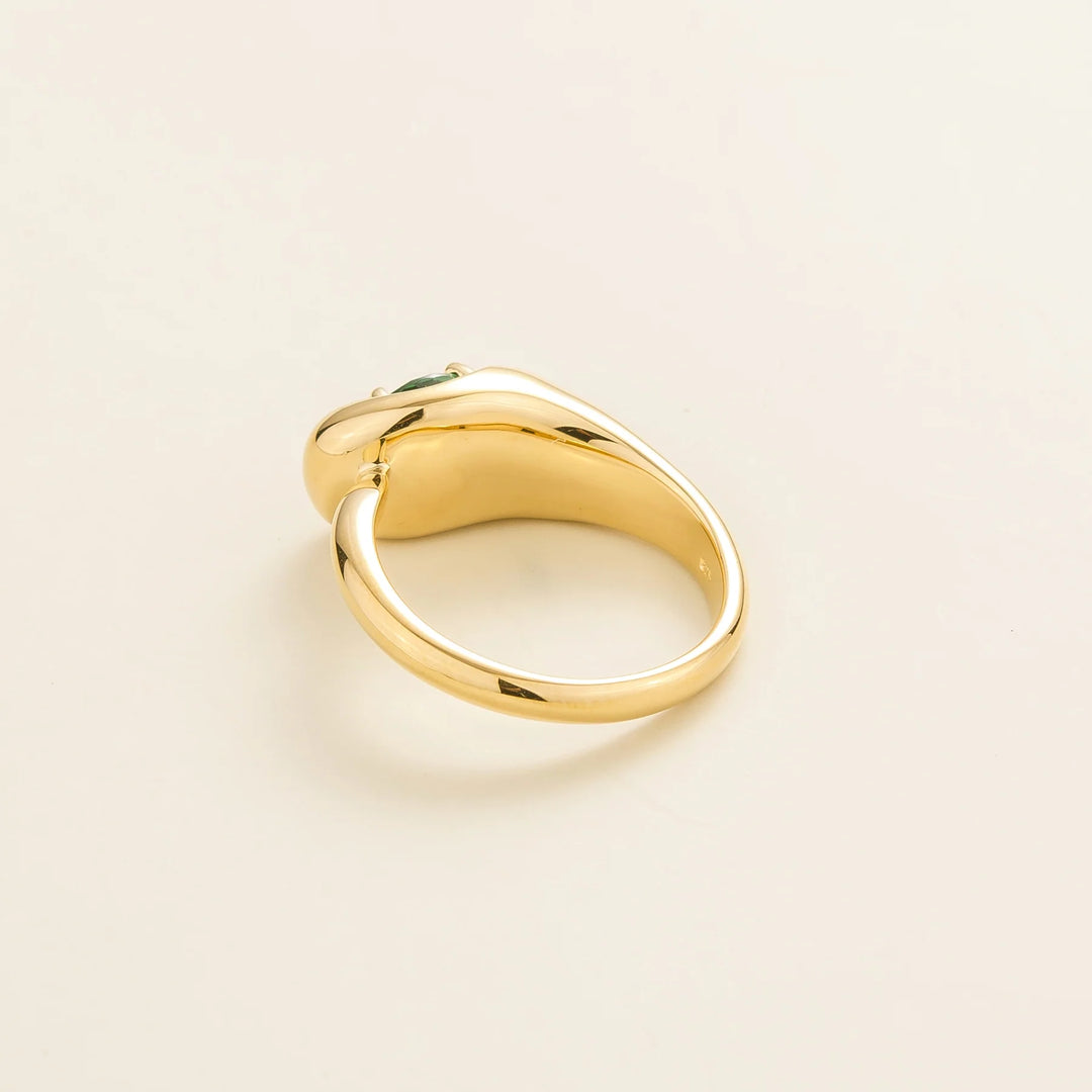 Fava Gold Ring Set With Emerald By Juvetti Online Jewellery UK