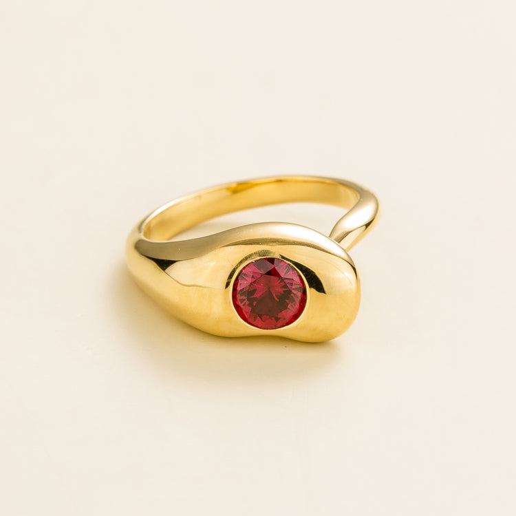 Fava Ring In Ruby Set In Gold Juvetti Jewellery London Uk