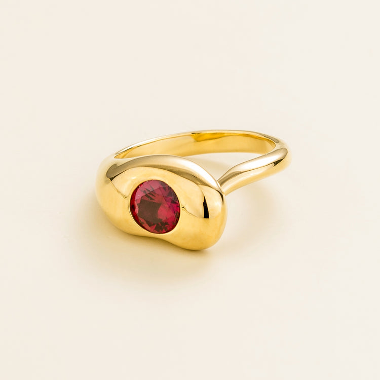 Fava Ring In Ruby Set In Gold Juvetti Jewellery London