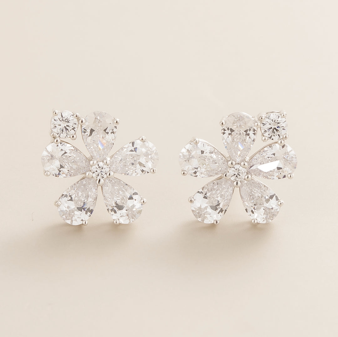 Florea White Gold Earrings In Diamond Best London Jewellery Store