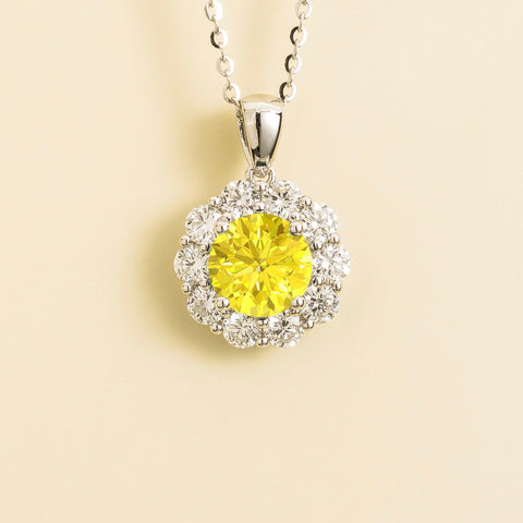 Emerald Earrings Juvetti Jewellery London Floret White Gold Necklace Set With Yellow Sapphire and Diamond