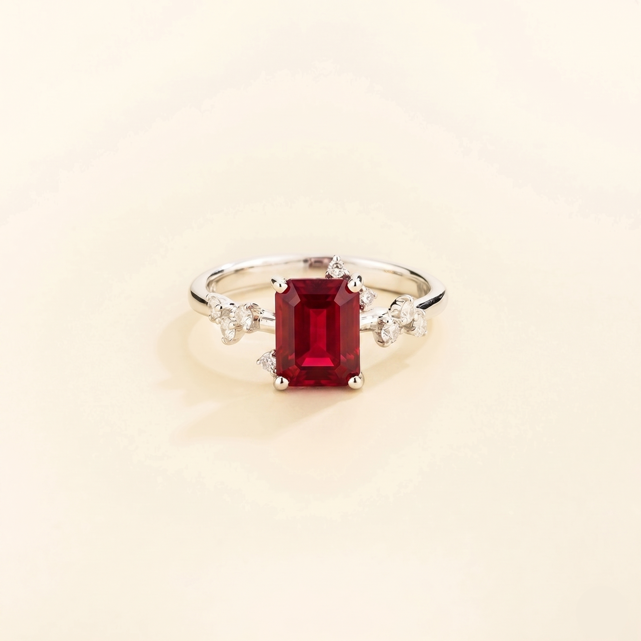 Frost Ruby & Diamond Ring In White Gold