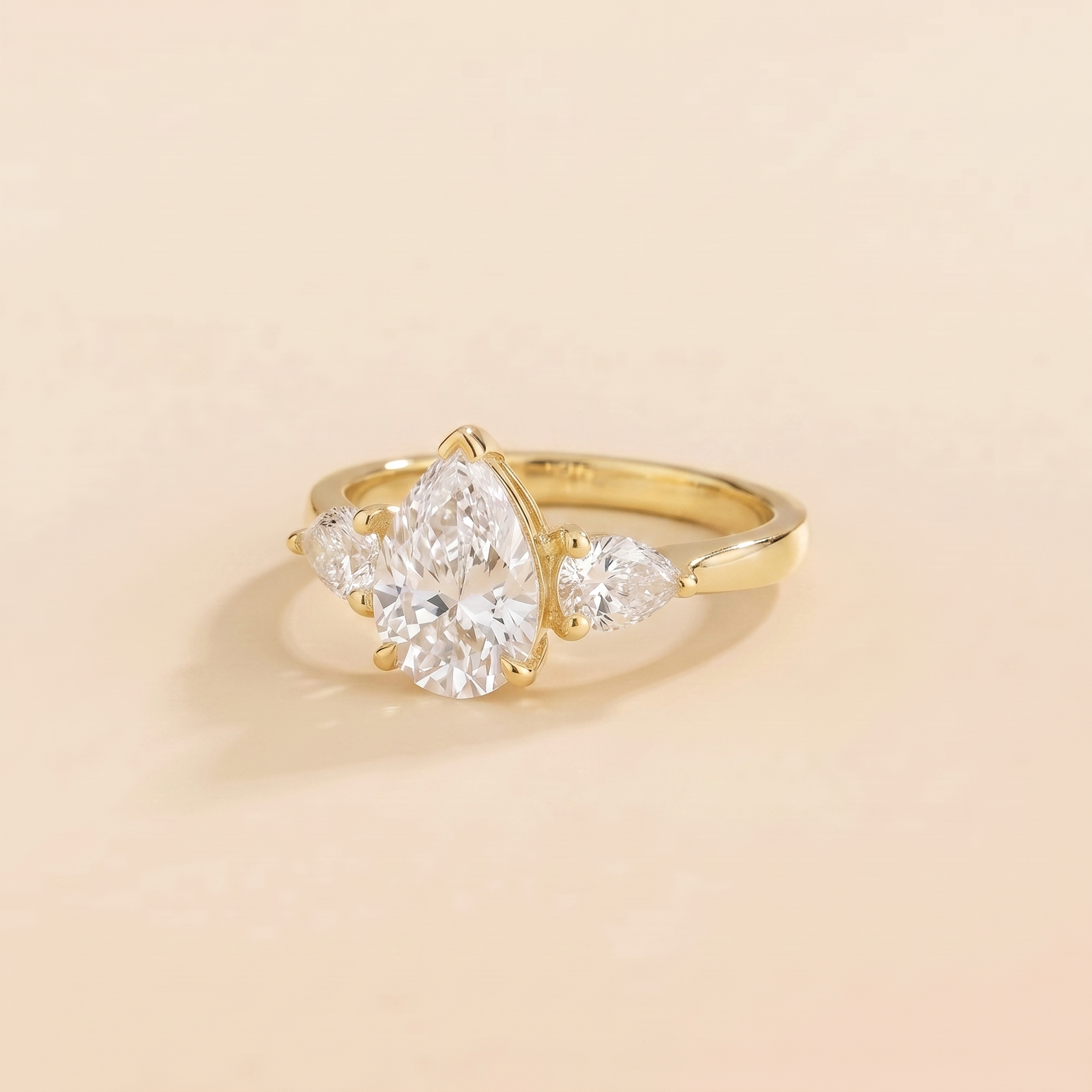 Terra Diamond Pear Cut Gold Ring