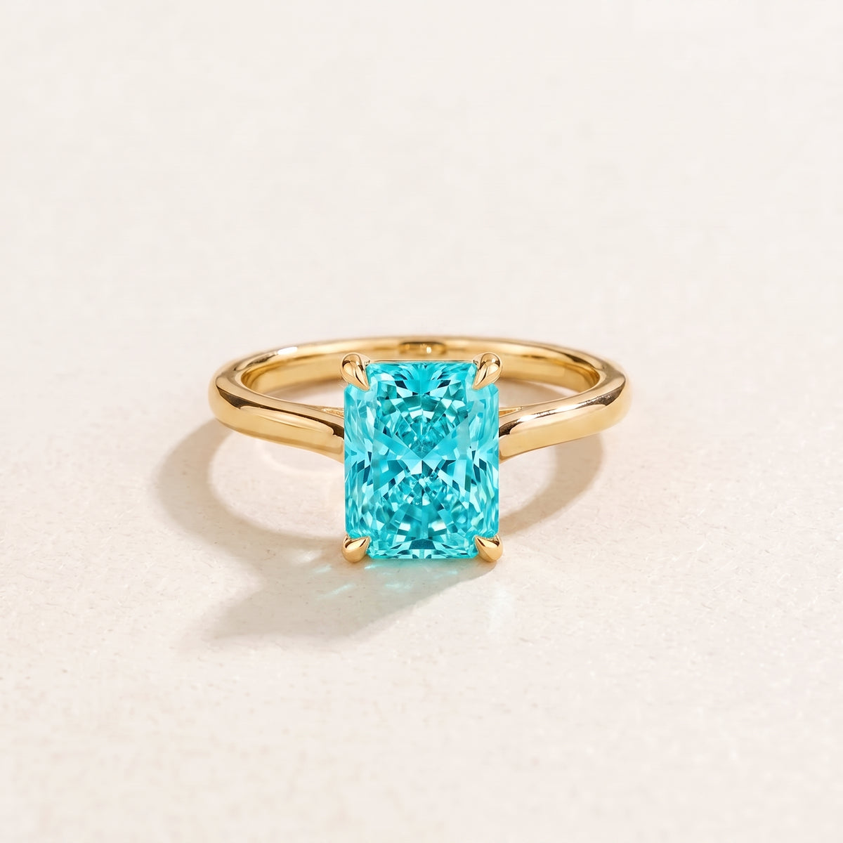 Clair Radiant Shape Paraiba Cathedral Solitaire Ring front