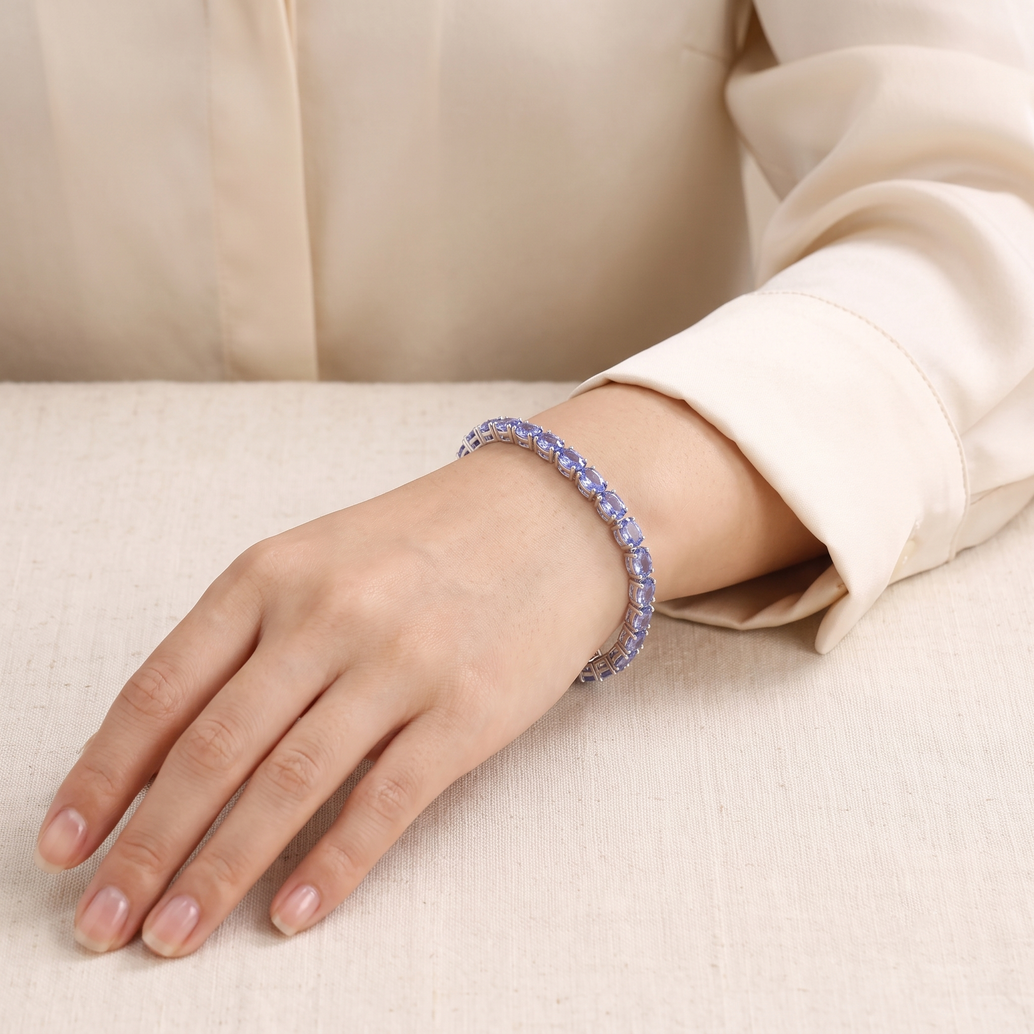 Salto Oval Tennis Bracelet worn on wrist