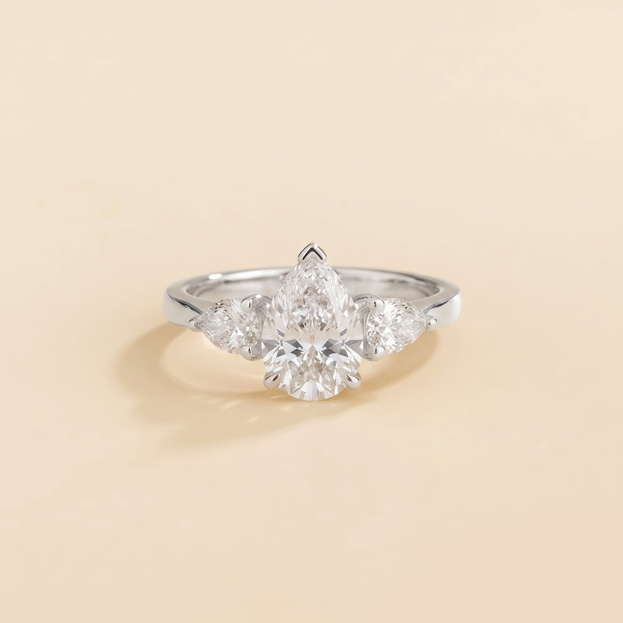 Terra Diamond Pear Cut White Gold Ring