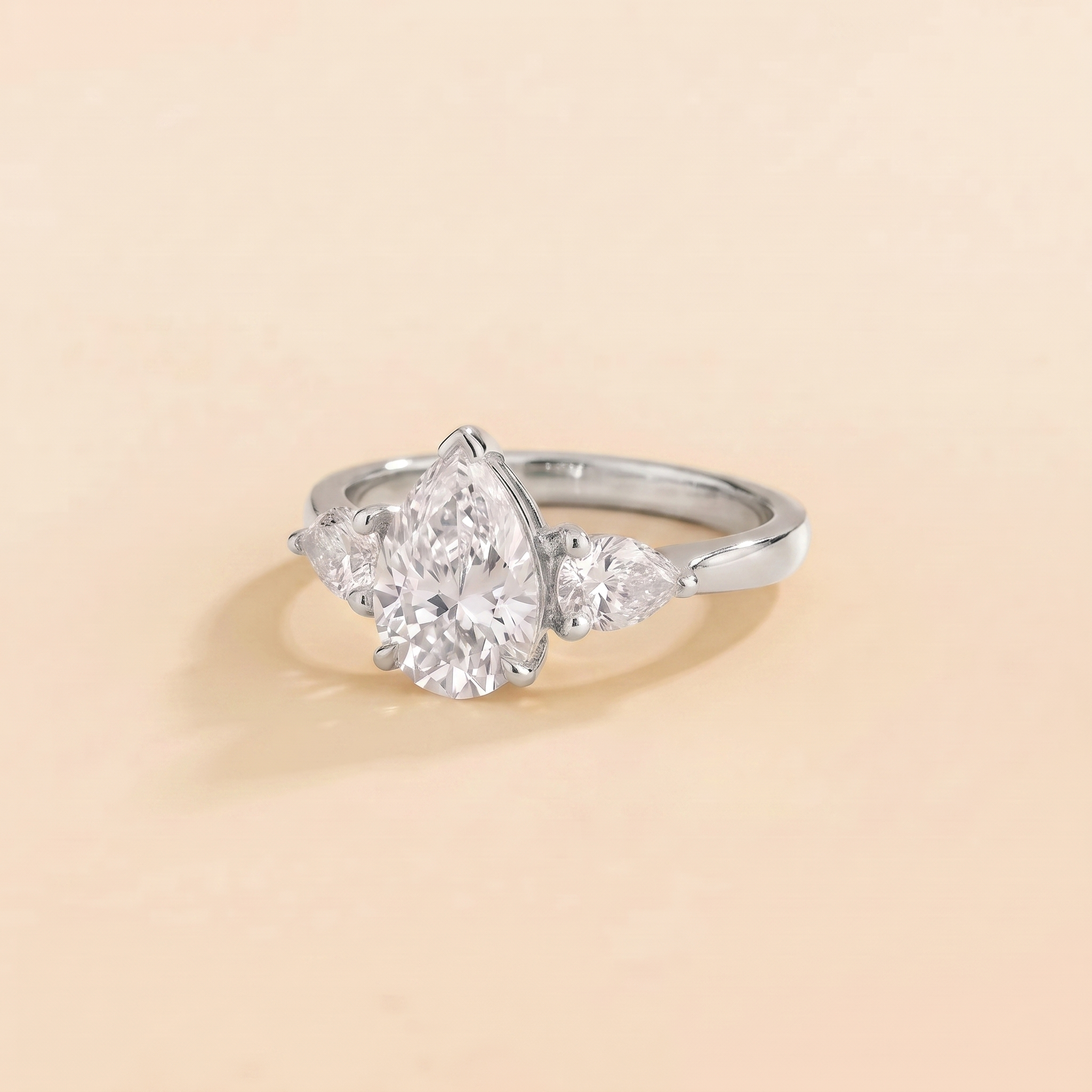 Terra Diamond Pear Cut White Gold Ring