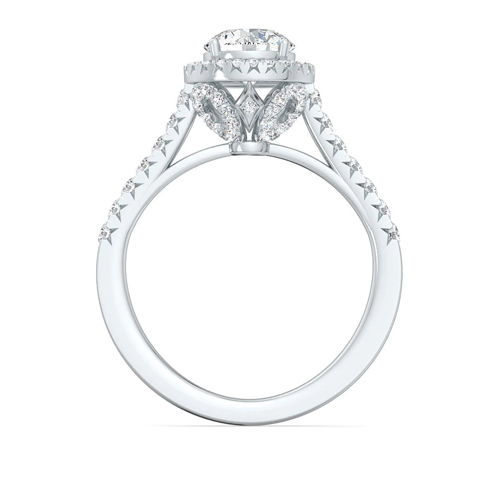 Halo Diamond Ring Bespoke Jewellery From London UK