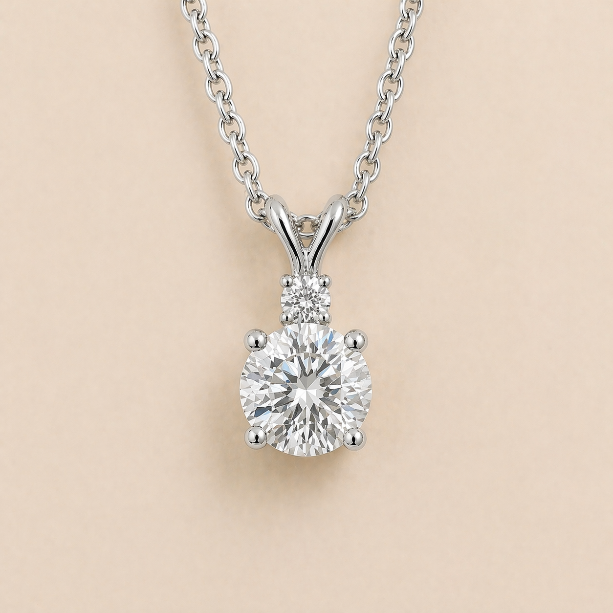 Joie Round Diamond Drop Pendant Necklace In White Gold