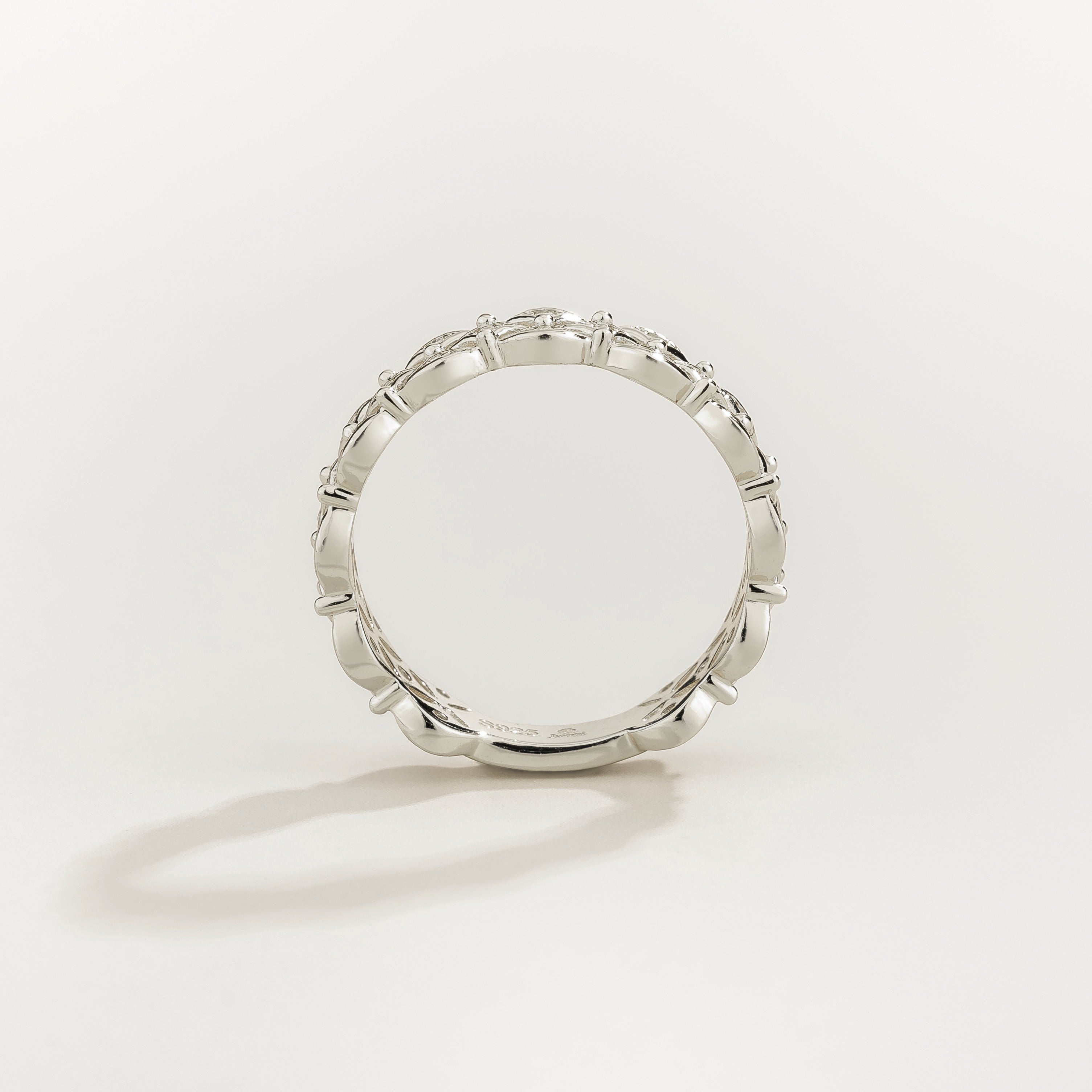 Padre Openwork Diamond Eternity Band Ring in White Gold