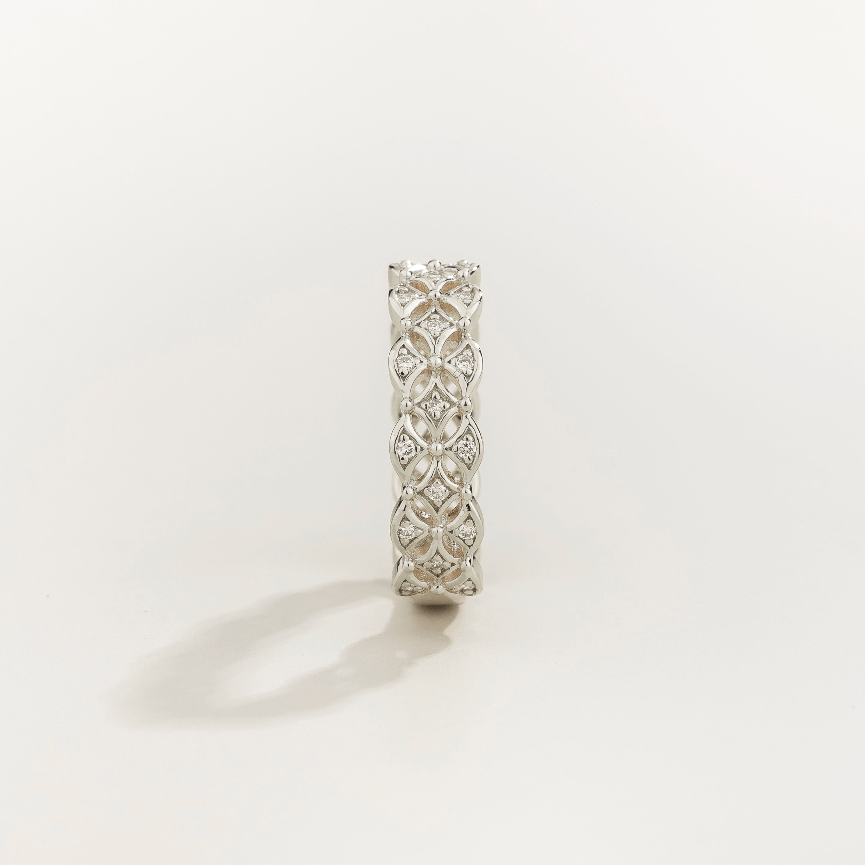 Padre Openwork Diamond Eternity Band Ring in White Gold