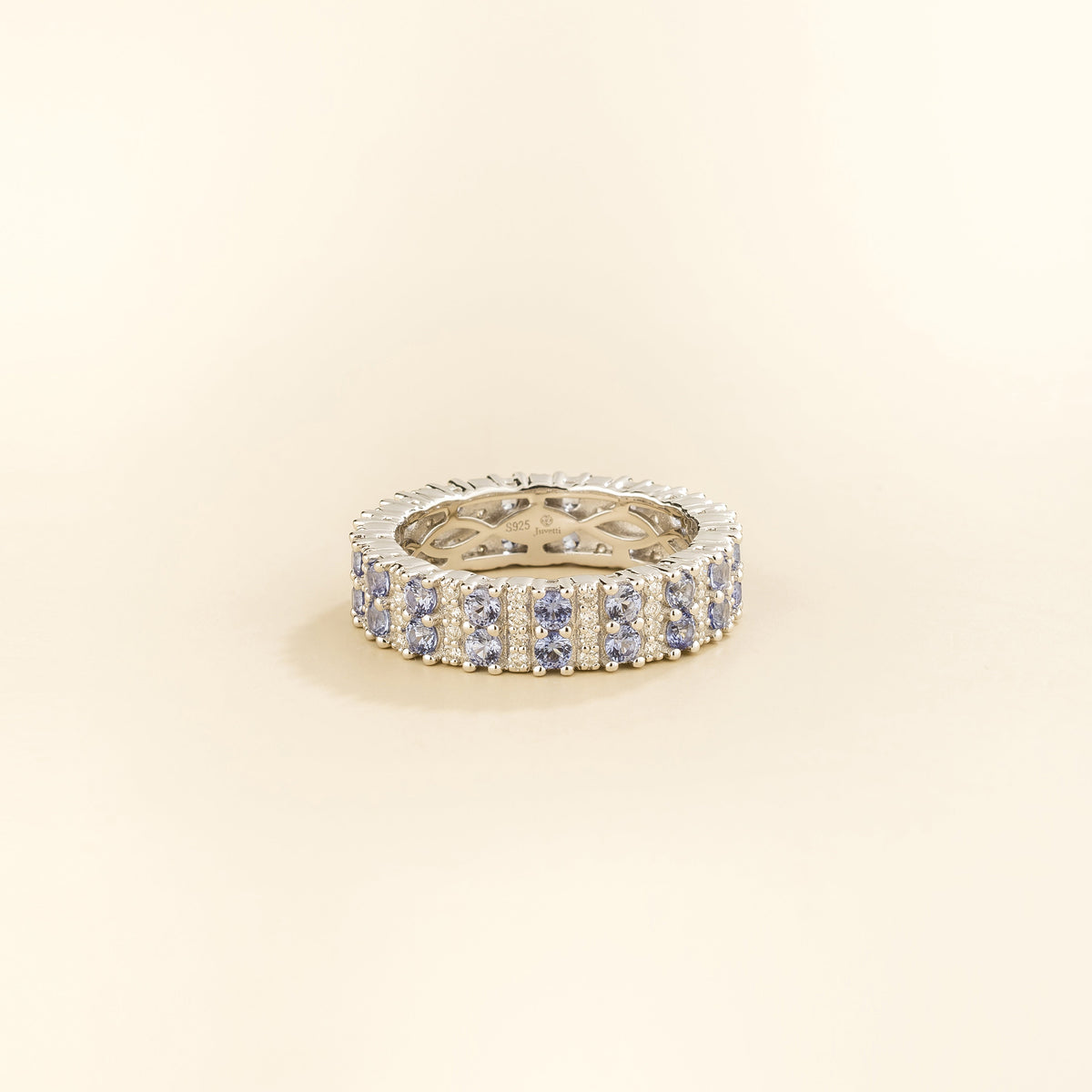 Tina Round Blue Sapphire and Diamond Eternity Ring front