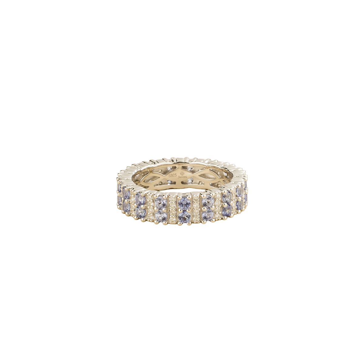 Tina Pastel Blue Sapphire & Diamond Eternity Ring in White Gold