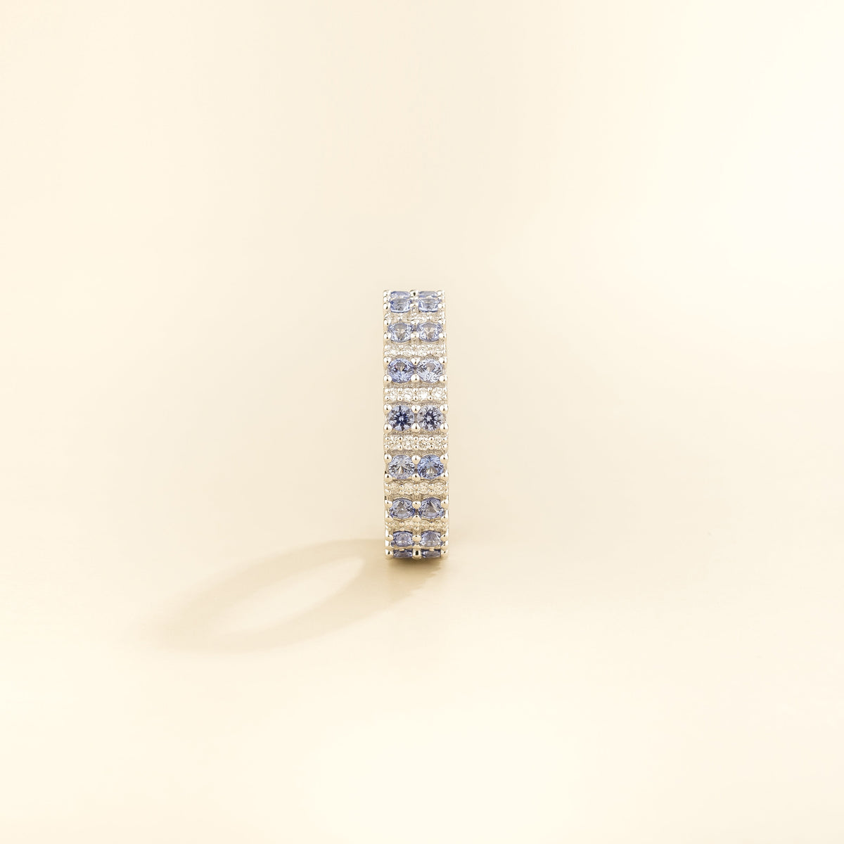 Tina Round Blue Sapphire and Diamond Eternity Ring side edge
