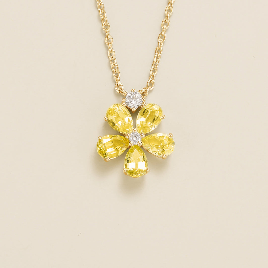Florea Gold Necklace Yellow Sapphire & Diamond