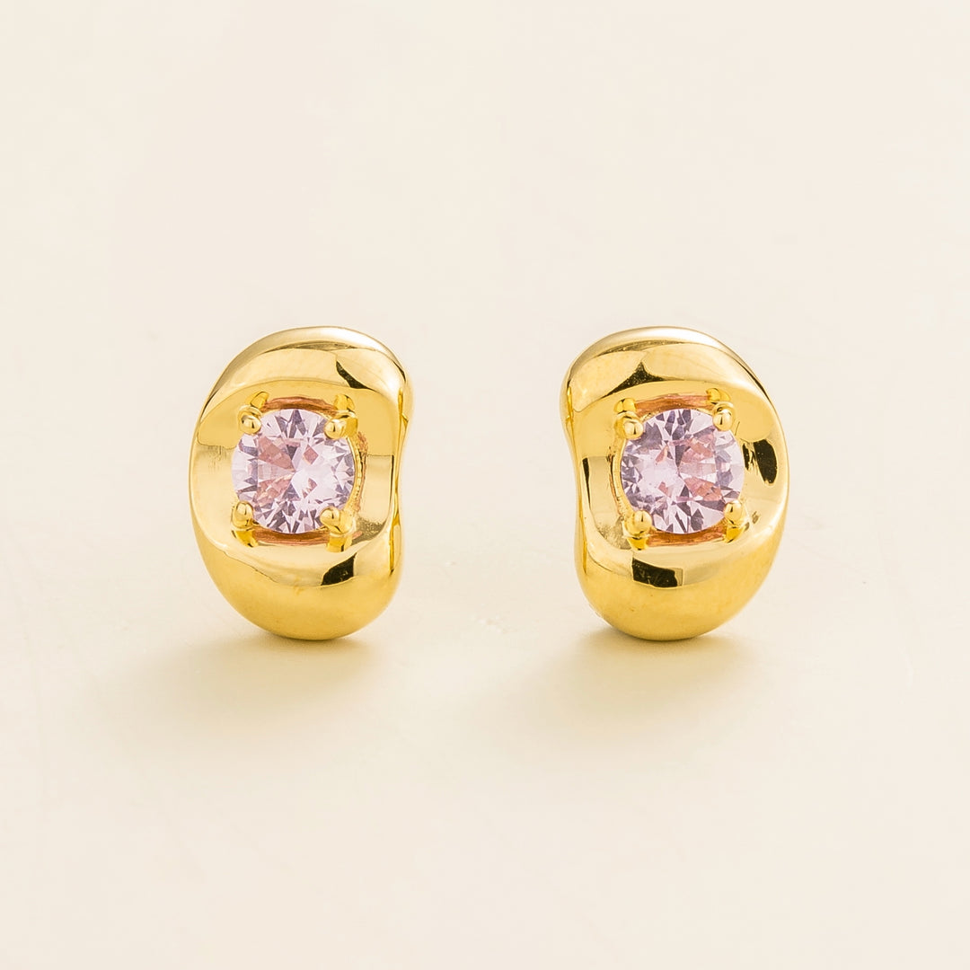 Fava earrings in Pink sapphire set in Gold