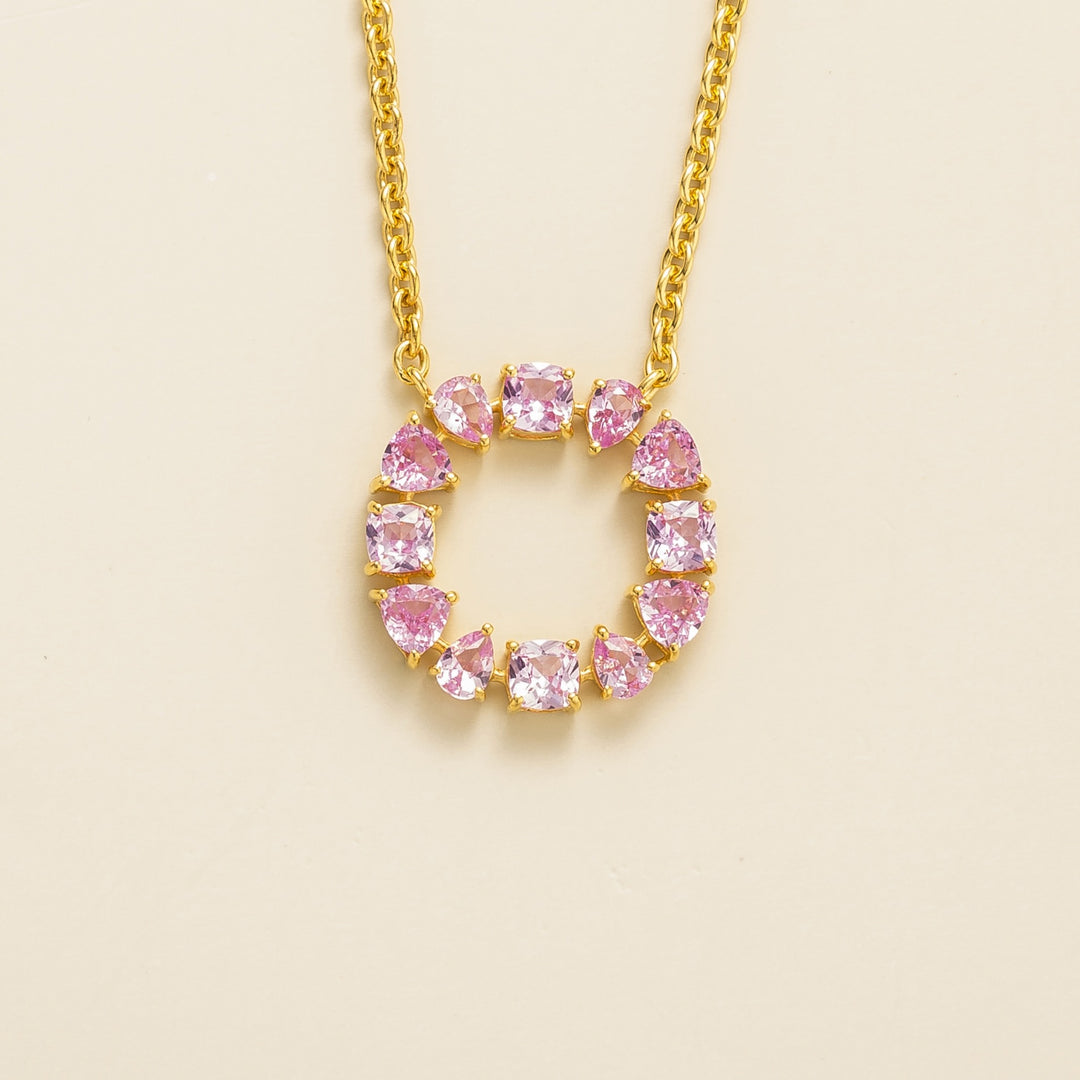 Glorie gold necklace set with Pink sapphire