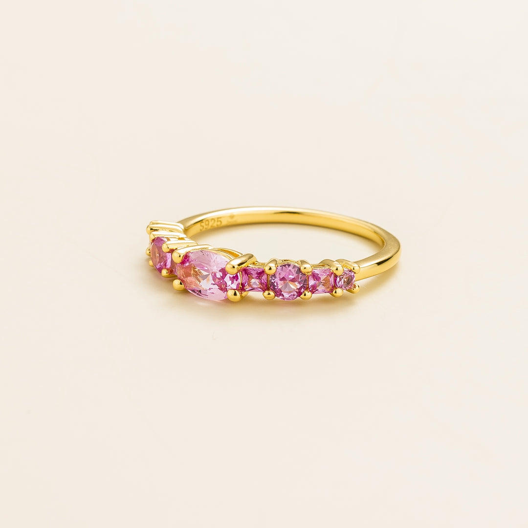 Petra gold ring set with Pink sapphire