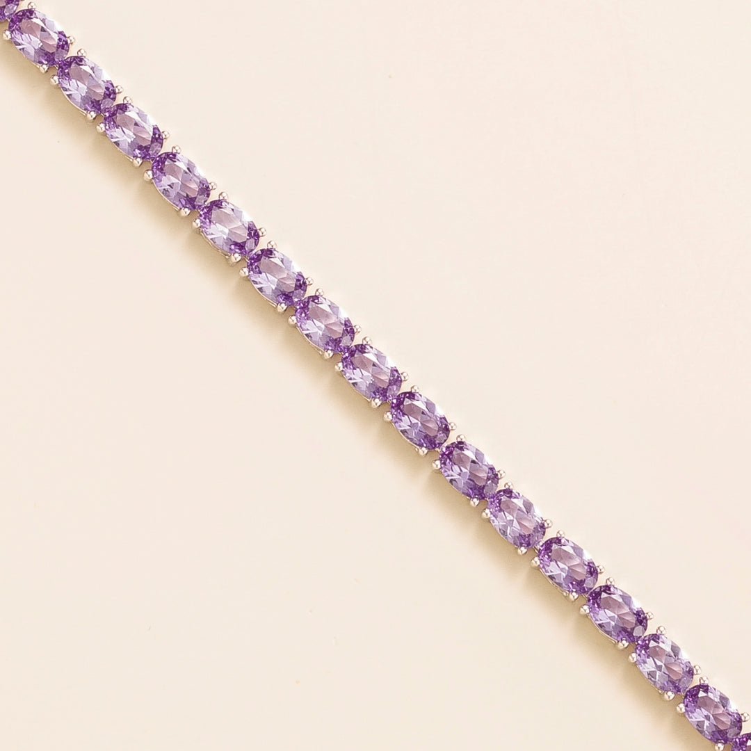 Salto white gold tennis bracelet set with Purple sapphire