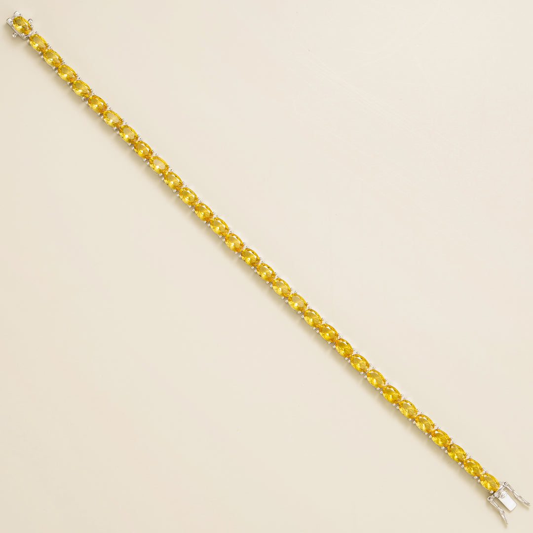 Salto white gold tennis bracelet set with Yellow sapphire