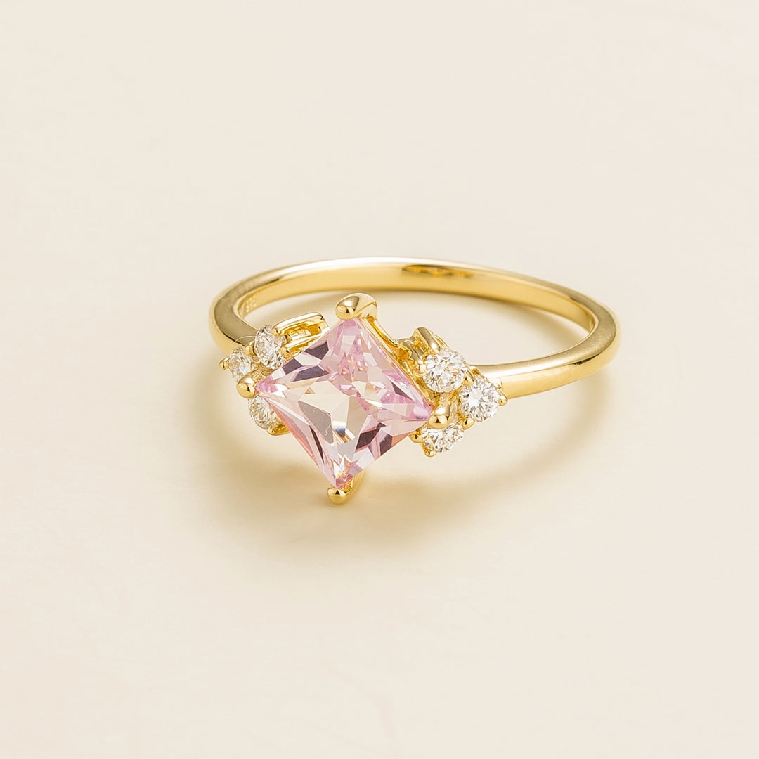 Amore gold ring Pink sapphire & Diamond