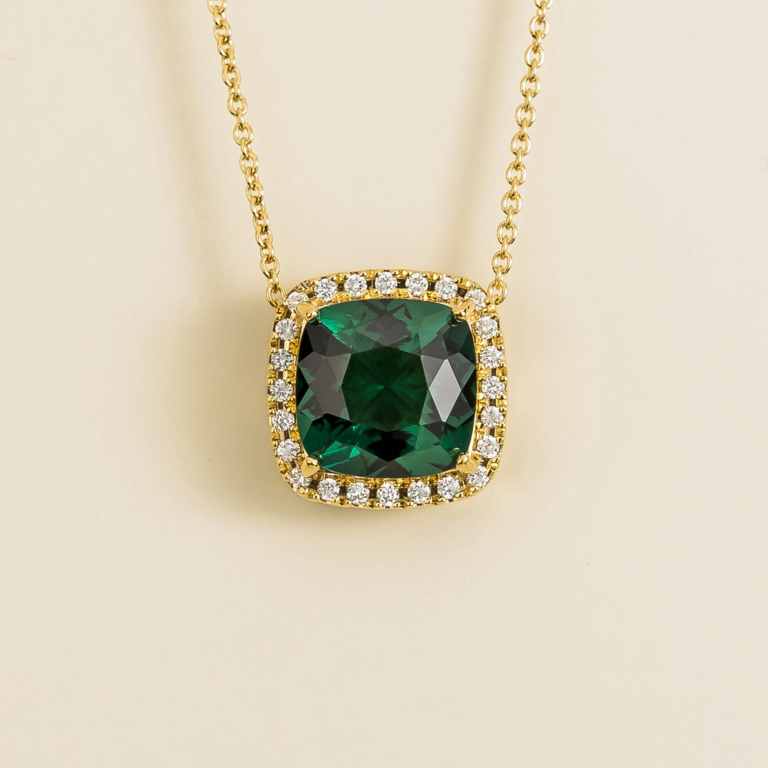 Pude Gold Necklace Emerald & Diamond