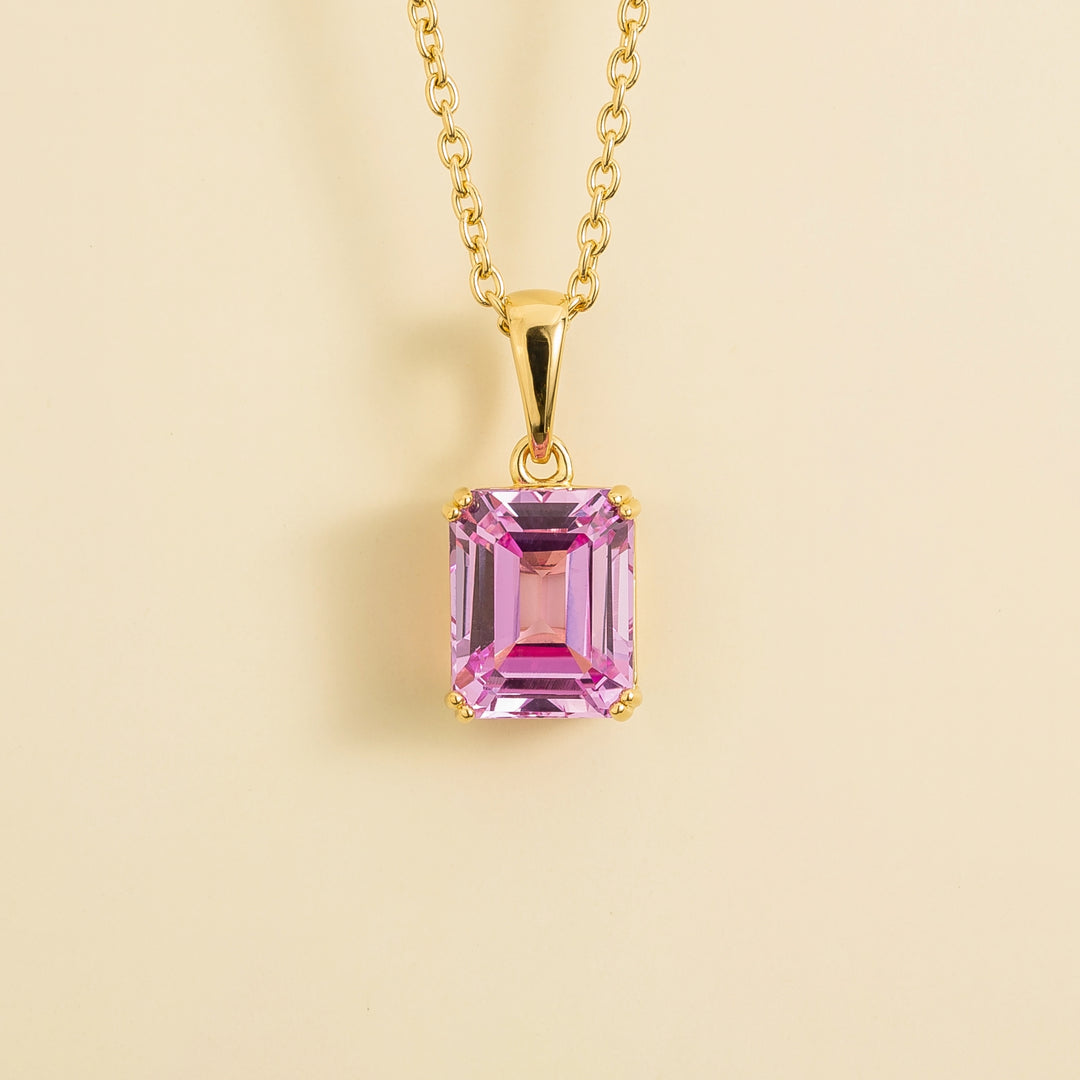 Thamani gold pendant necklace in Pink sapphire