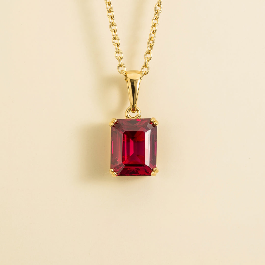 Thamani gold pendant necklace in Ruby