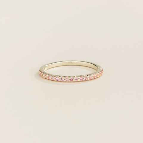 Ciclo Pink Sapphire Half Eternity Band in White Gold