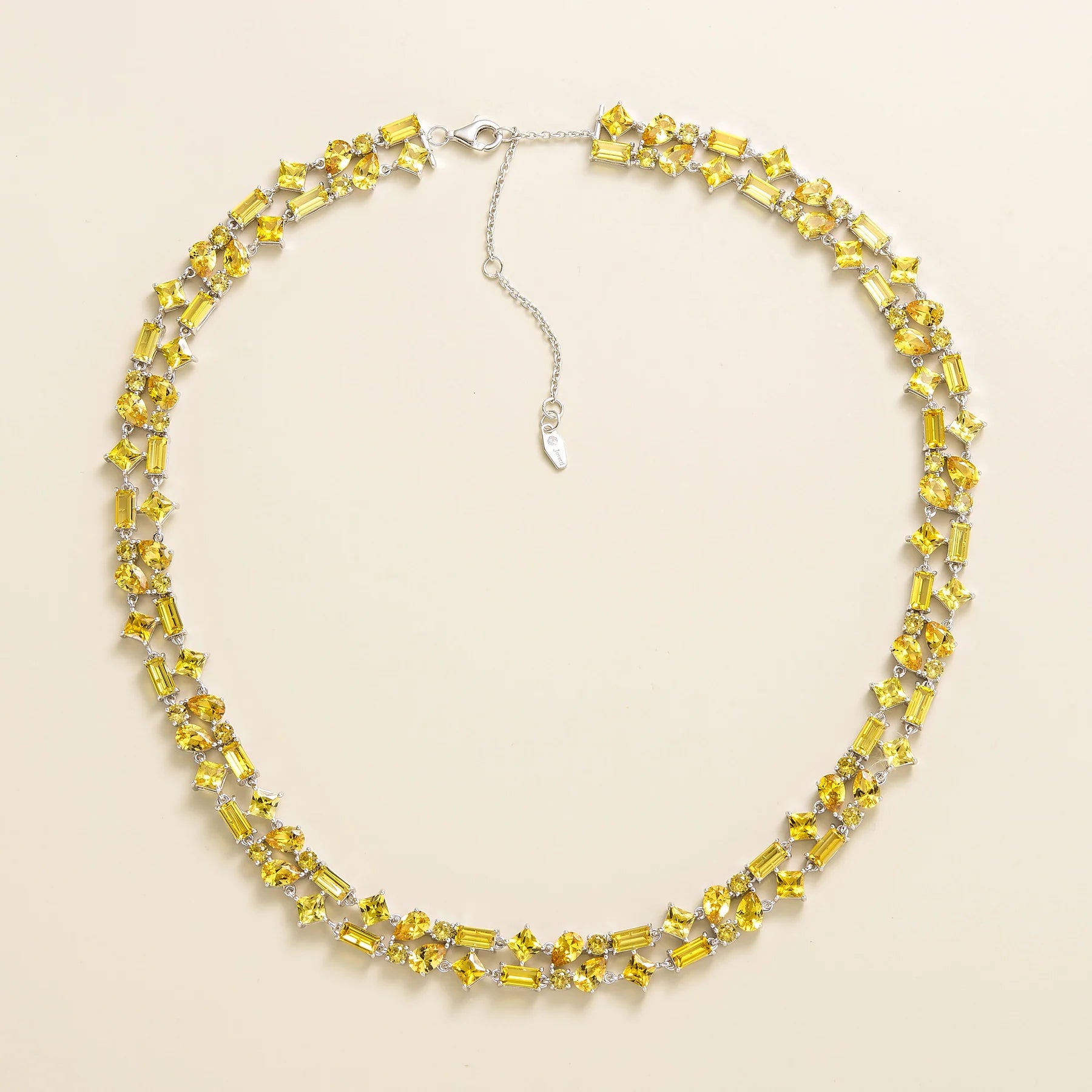 Lago Rosa White Gold Necklace Set With Yellow Sapphire Bespoke Jewellery Juvetti London