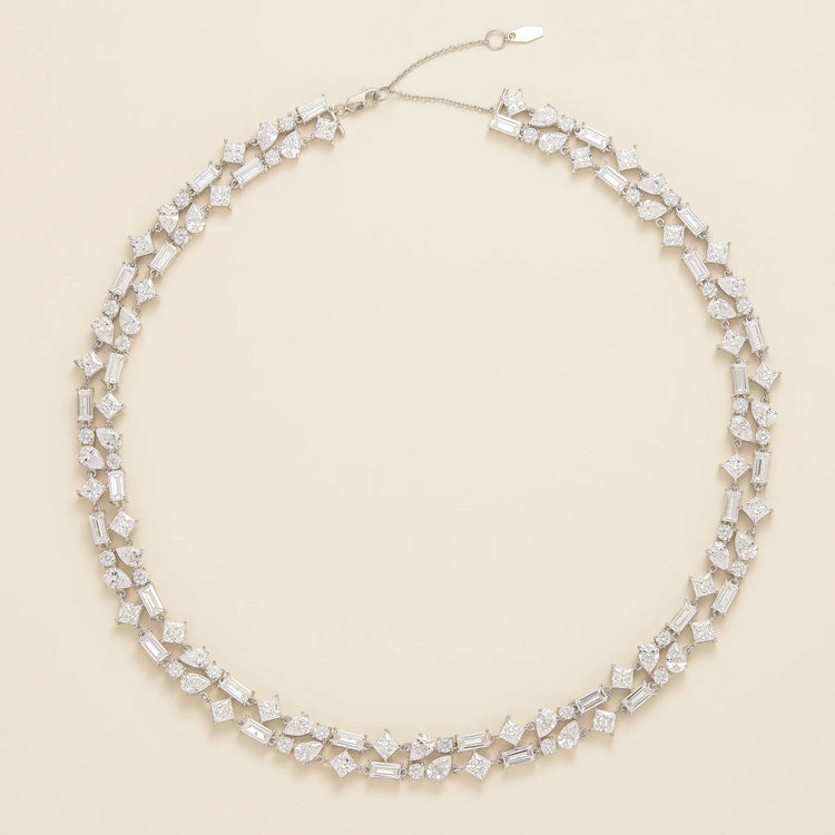 Lago Rosa white gold necklace set with Diamond Bespoke Juvetti London Jewellery 