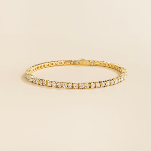 Stacy Diamond Round Tennis Bracelet in Gold