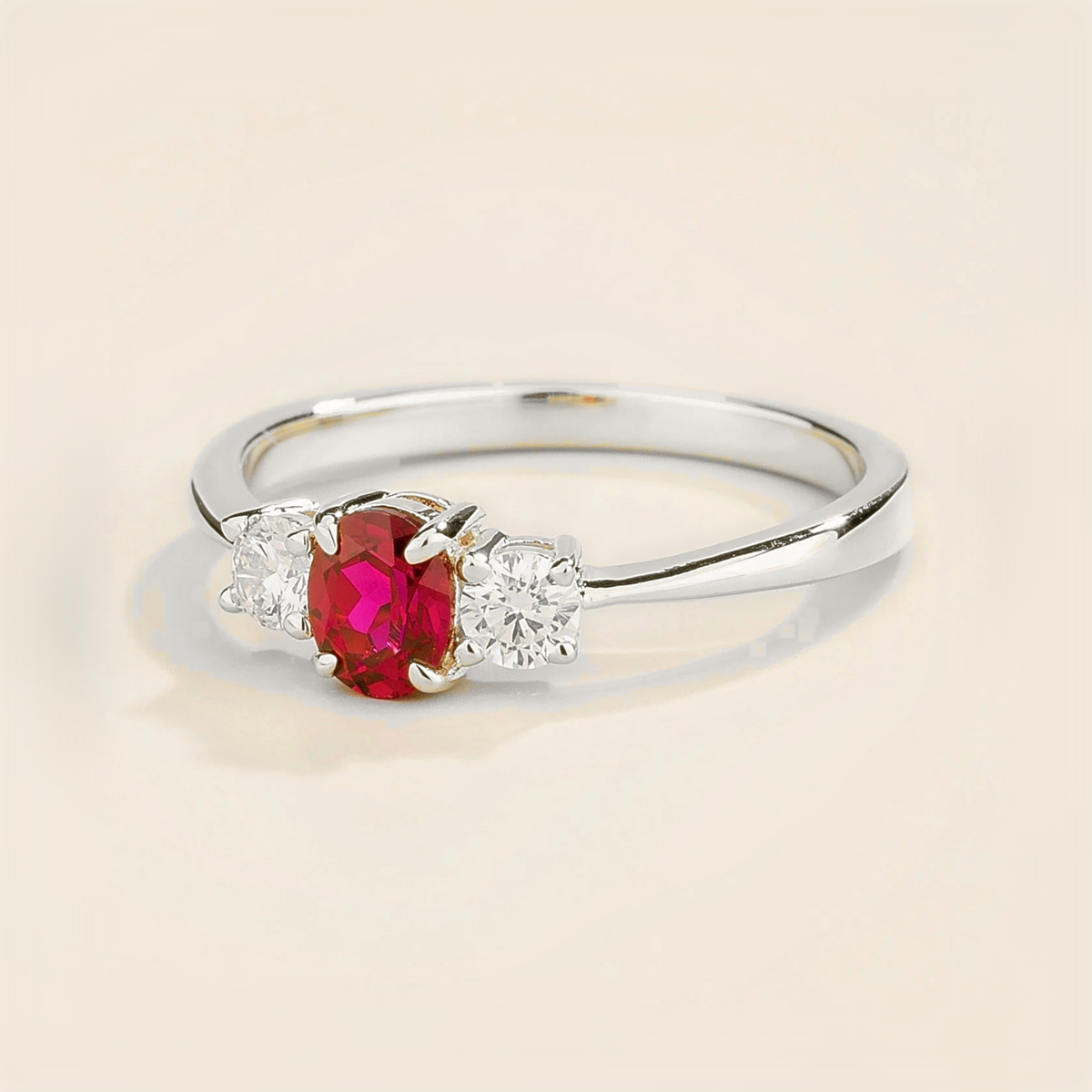 Boble White Gold Ring with Ruby & Diamond – Juvetti London