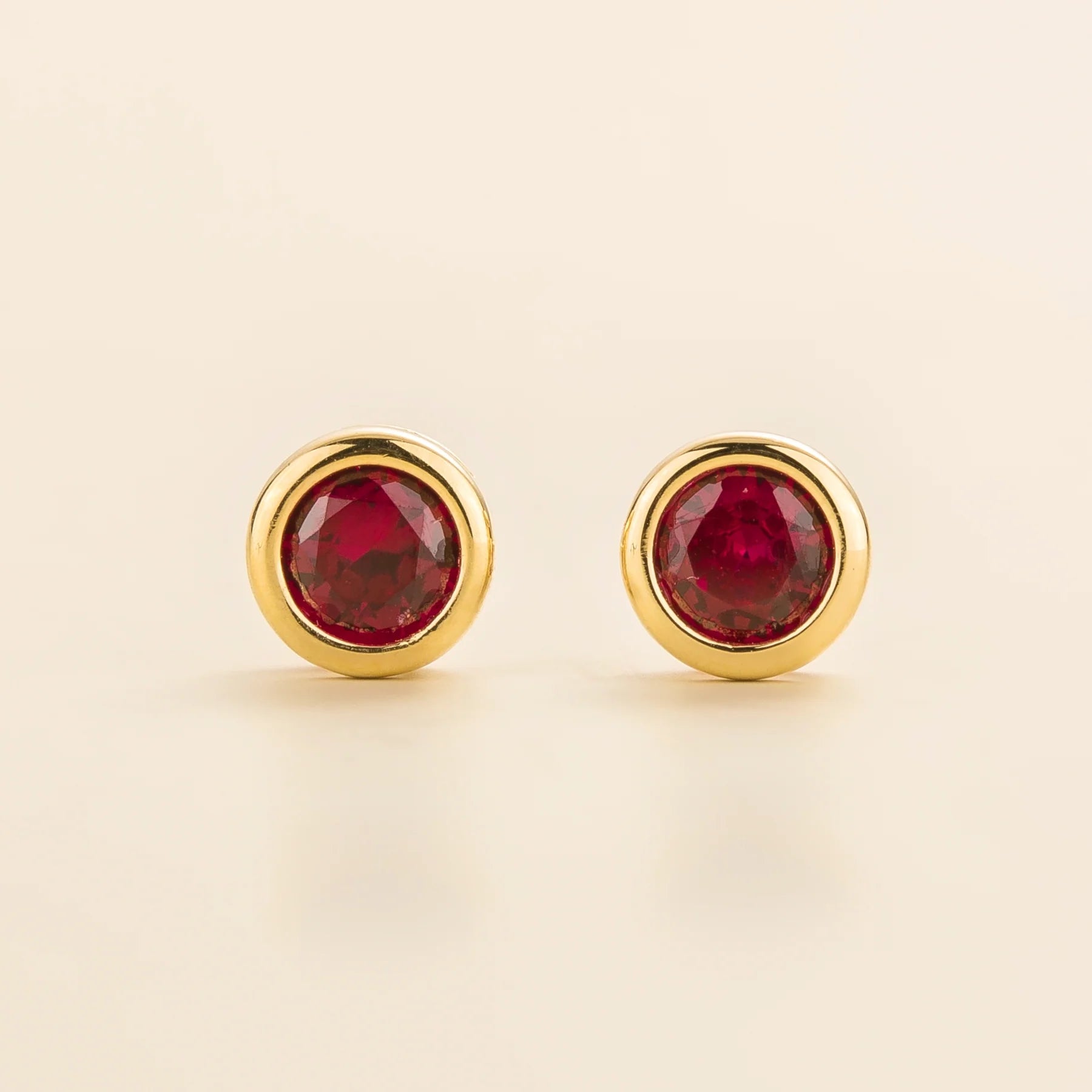 Margo Gold Earrings Set With Ruby Bespoke Jewellery Juvetti London