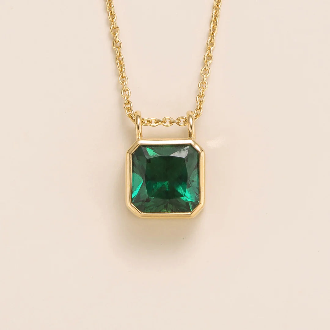 Margo Gold Necklace Set With Emerald Bespoke Jewellery Juvetti London
