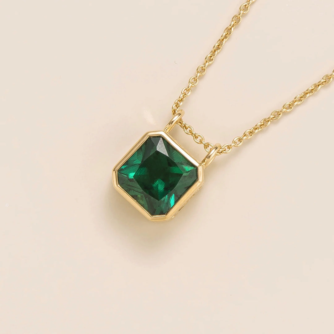 Margo Gold Necklace Set With Emerald By Juvetti Bespoke Jewellery 