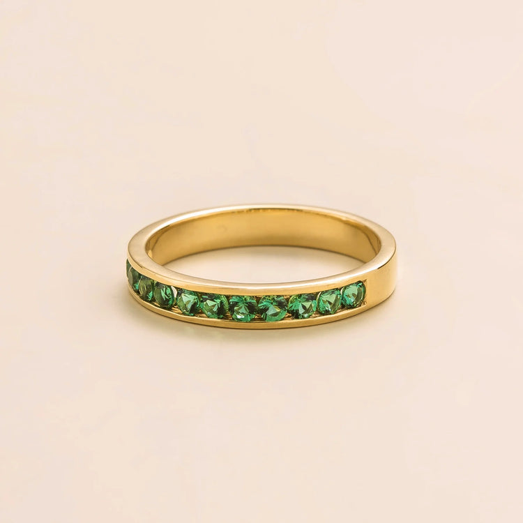 Margo Gold Ring Set With Emerald Bespoke Jewellery Juvetti UK