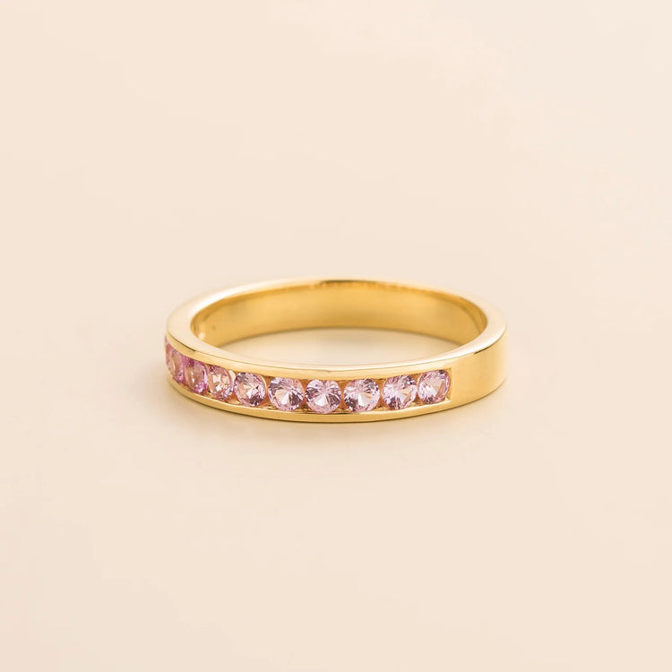 Margo Gold Ring Set With Pink Sapphire By Juvetti from London