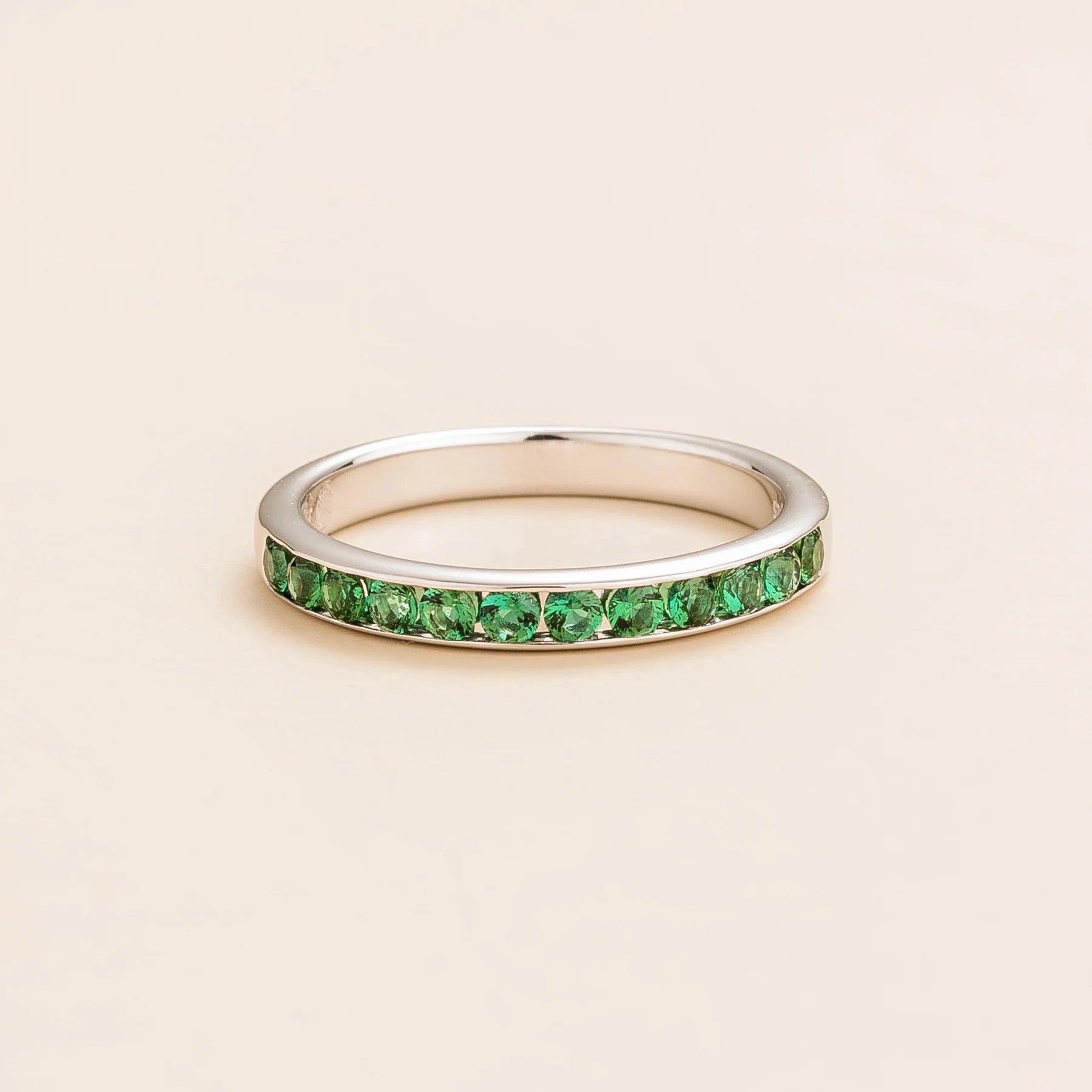 Margo White Gold Ring Set With Emerald By Juvetti London