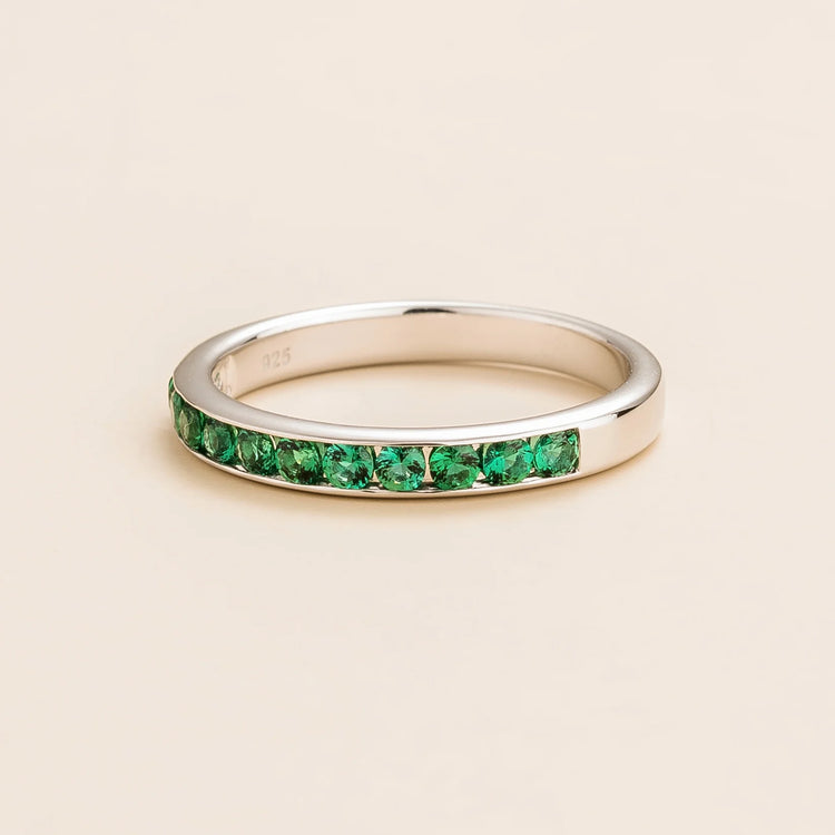 Margo White Gold Ring Set With Emerald By Juvetti
