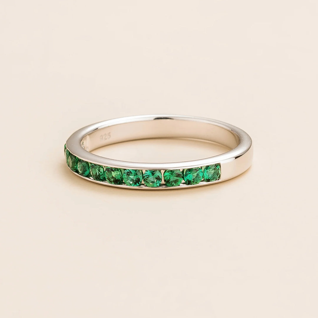 Margo White Gold Ring Set With Emerald By Juvetti