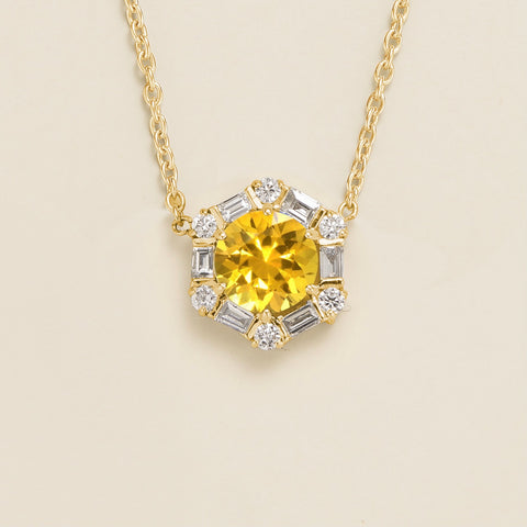 Emerald Earrings Juvetti Jewellery London Melba Gold Necklace Set With Yellow Sapphire and Diamond