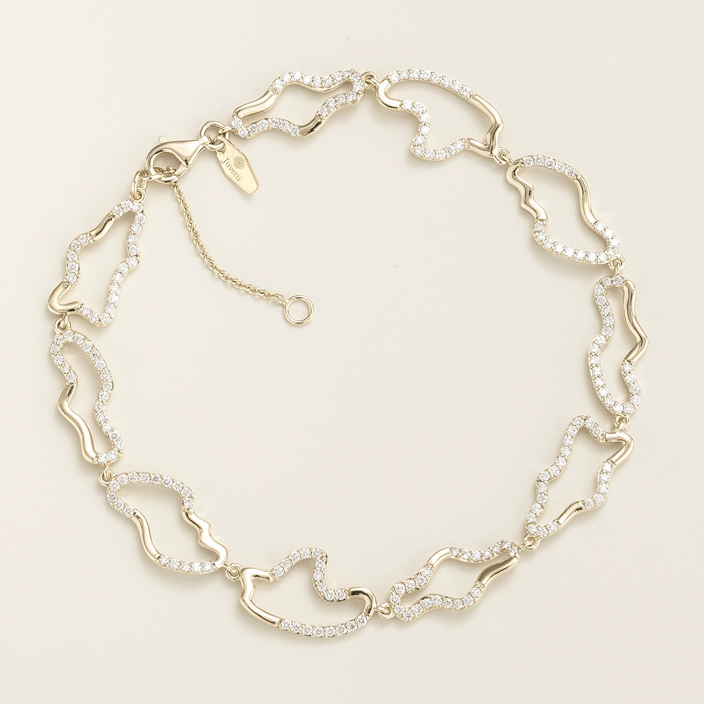 modern white gold diamond bracelet with lab grown stones