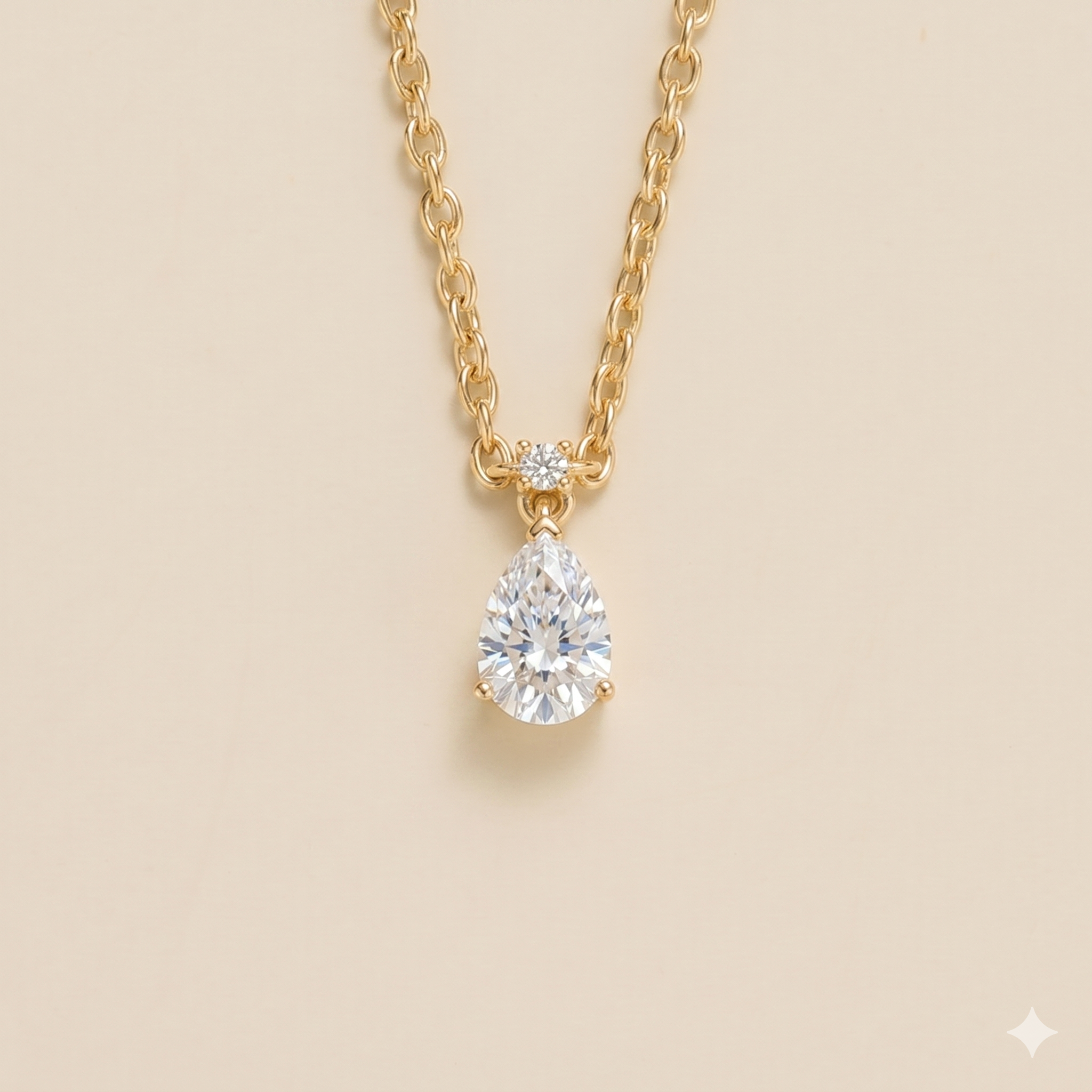 Ori Diamond Pear Drop Pendant Necklace In Gold - Small