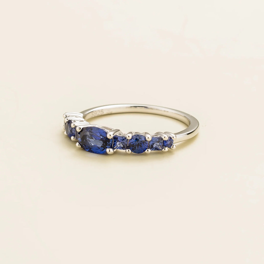 Petra Blue Sapphire White Gold Ring Se By Bespoke Jewellery Juvetti London